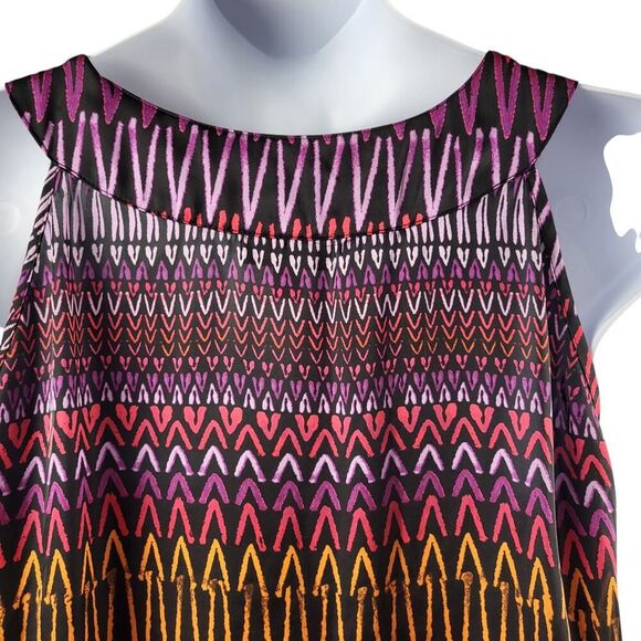 Fashion Bug X-Large Sleeveless Tunic Swing Top Multi Color Ikat Inspired Print - Picture 7 of 9